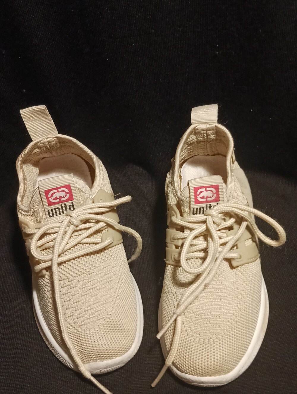 Untld Beige Knit Lace-Up Sneakers Sz 12 Unisex